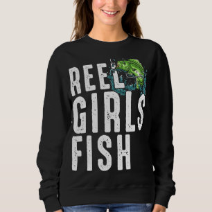 Reel Girls Fish Bass Fishing Fisherwoman Mom Grand Sweatshirt