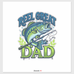 Reel Great Dad Bass Fishing Vintage Vector Design_