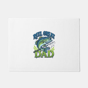 Reel Great Dad Bass Fishing Vintage Vector Design_ Doormat