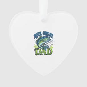 Reel Great Dad Bass Fishing Vintage Vector Design_ Ornament