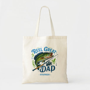 Reel Great Dad – Fishing Rod and Fish Tote Bag