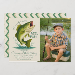 Reel in the Fun Fishing Birthday Photo Invitation