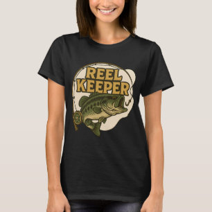 Reel Keeper Largemouth Bass Fishing Design T-Shirt