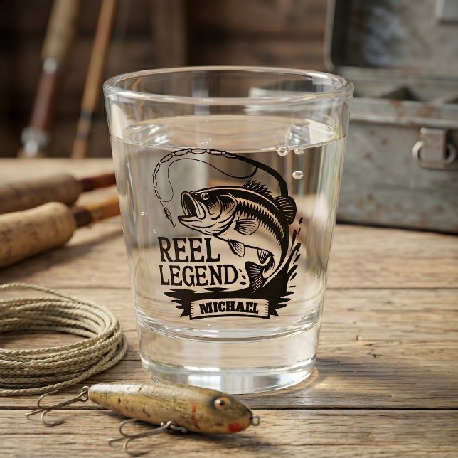 Reel Legend Personalized Fishing Shot Glass (Creator Uploaded)