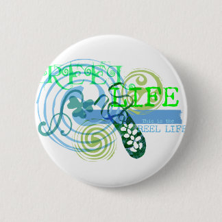 Reel Life in Blue 2 Inch Round Button