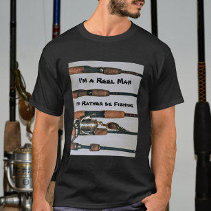 Reel Man I'd Rather be Fishing Rods Photographic T-Shirt