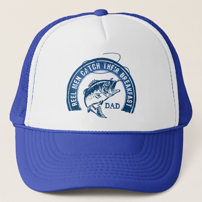 Reel Men Catch Breakfast 2 Personalized Hat (Front)