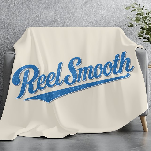 Reel Smooth Fisherman | Retro Coastal Life Fishing Fleece Blanket (Creator Uploaded)
