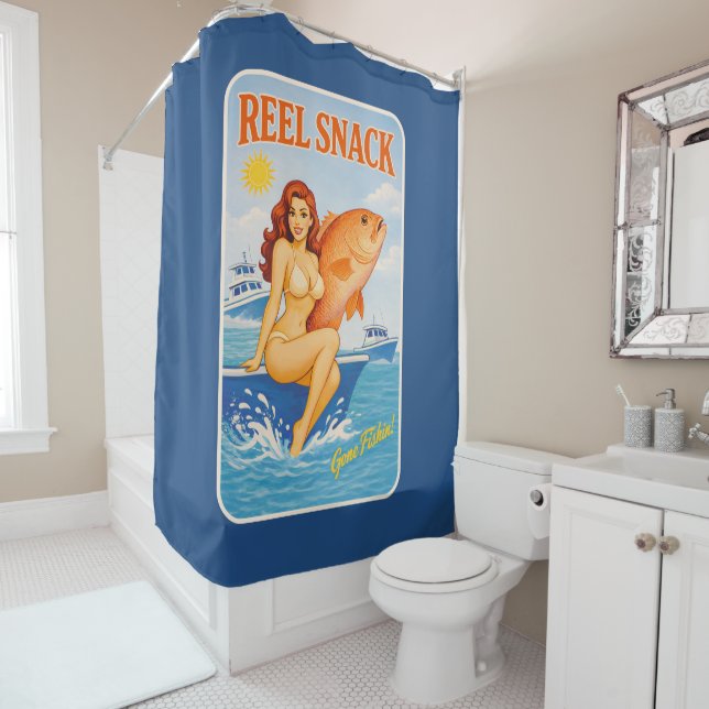 Reel Snack Retro Pin-Up Red Snapper Fishing Boater (In Situ)