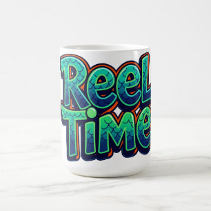 Reel Time Fishing Funny Pun Gift for Fisherman Coffee Mug
