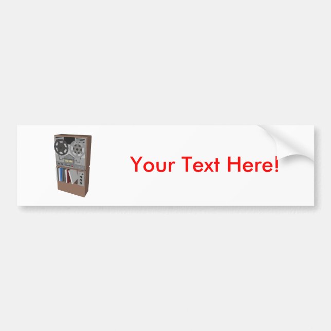 Reel to Reel Tape Player: 3D Model: Bumper Sticker (Front)
