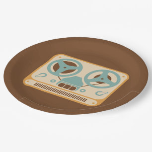 Reel to Reel Tape Recorder Analogue Design Paper Plate