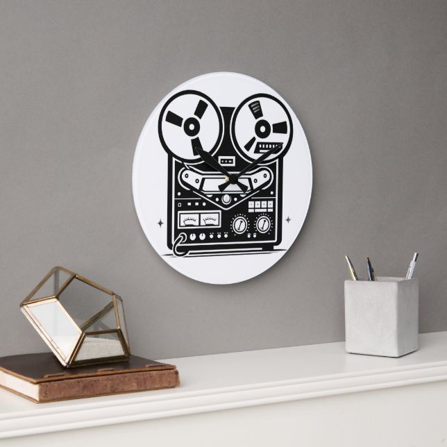 Reel-to-Reel Tape Recorder Wall Clock (Office)
