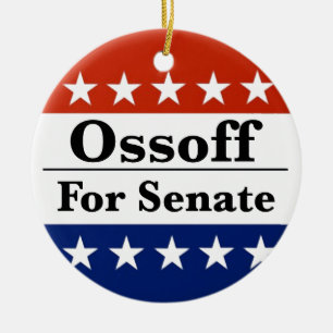 Reelect Georgia Senator Jon Ossoff in 2026 Ceramic Ornament