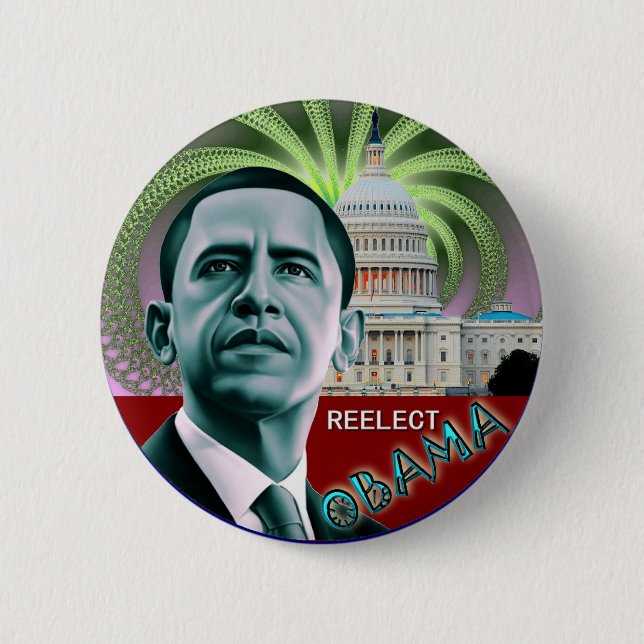 Reelect Obama 2 Inch Round Button (Front)