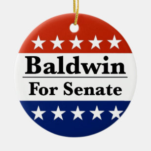 Reelect Tammy Baldwin to U.S. Senate 2024 Ceramic Ornament