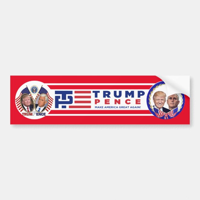 REELECT TRUMP PENCE BUMPER STICKER (Front)