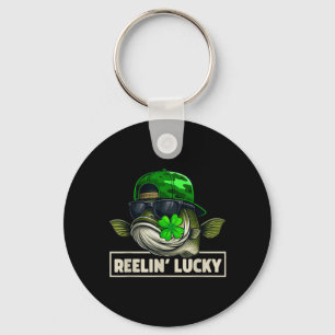 Reelin Lucky Funny Fishing St Patricks Day Keychain
