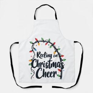 Reeling in Christmas Cheer Fishing Rod Xmas Lights Apron