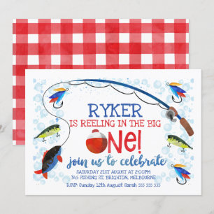 Reeling In The Big Un anniversaire invitation