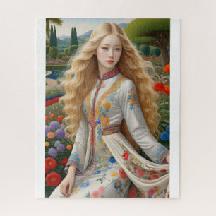Reenaissance style painting of a maiden jigsaw puzzle