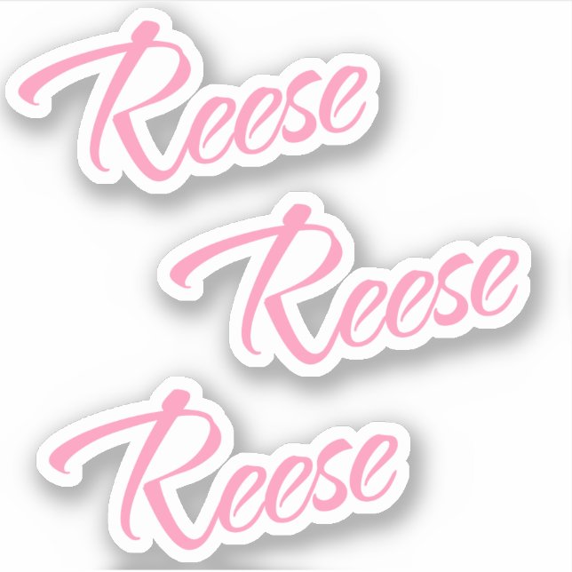 Reese Nom décoratif en rose x3 Sticker (Devant)