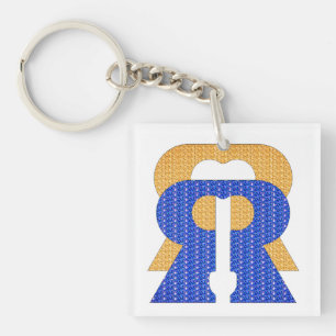 Reese Rideout Blue & Gold Keychain