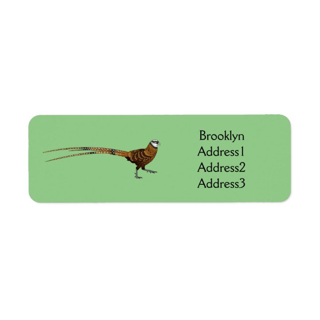Reeves's pheasant bird cartoon illustration (Front)