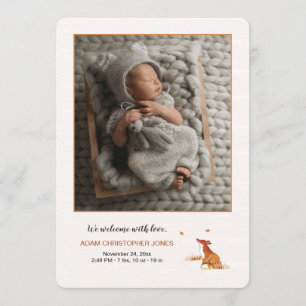 Ref Fox Cub Photo Birth Announcement