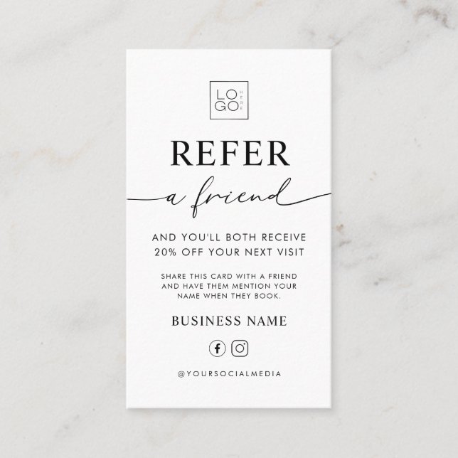 Refer A Friend Business Editable Referral Card (Front)