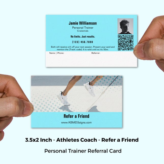 Refer a Friend Just Results Personal Trainer Referral Card (3.5x2 Inch, Refer a Friend Just Results Personal Trainer Referral Card)