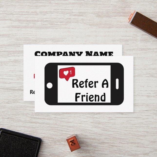 Refer a Friend Phone Loyalty Card (Front/Back In Situ)