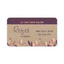 Refer a friend Referral Client Floral Plum