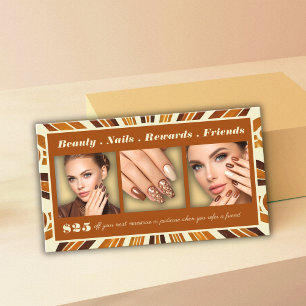 Refer A Friend Rustic Chic Photo Collage Referral  Business Card