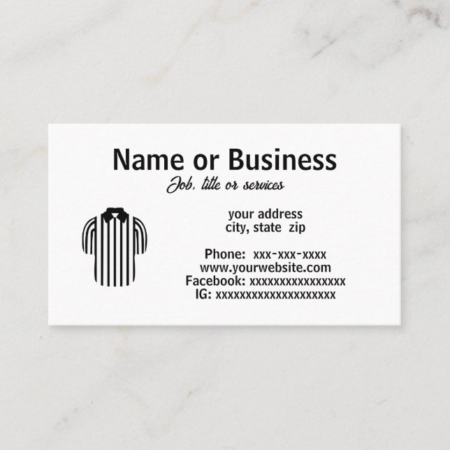 Referee  business card (Front)