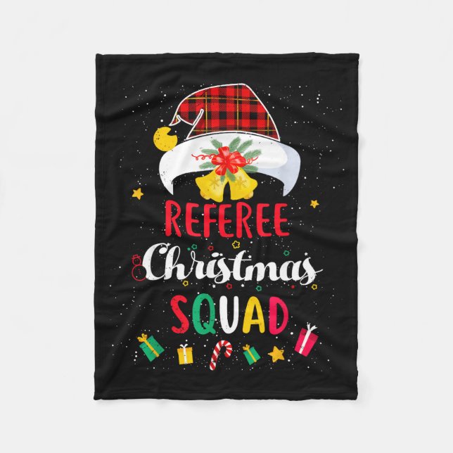 Referee Christmas Squad Santa Hat Umre Match  Fleece Blanket (Front)