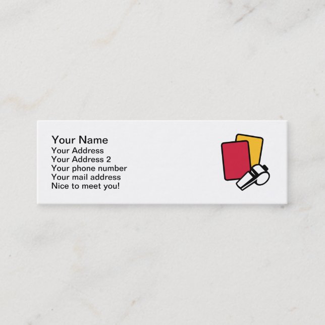 Referee red yellow card whistle (Front)