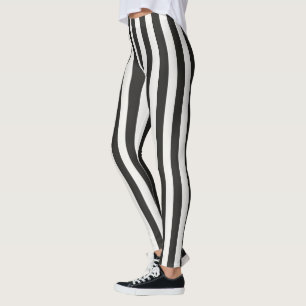 Referee Striped Classic Black & White Vertical Leggings