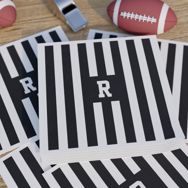 Referee Stripes Sports Football Party Napkins (Creator Uploaded)