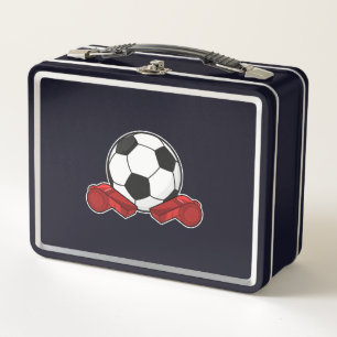 Referee whistle & Soccer ball Metal Lunch Box
