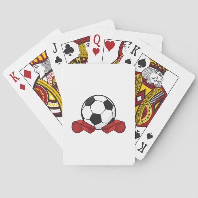 Referee whistle & Soccer ball Playing Cards (Back)