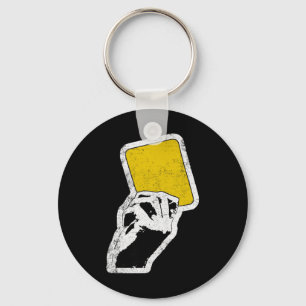 Referee Yellow Card Coach Sports Footbyll Soccer Keychain