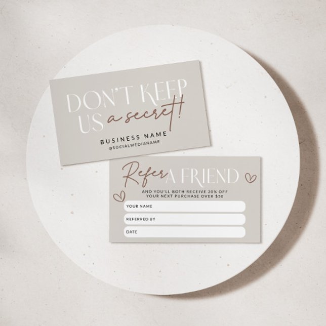 Référencement Boho Moderne Référer Une Carte Coupon De Réduction (Modern Boho Refer A Friend Discount Card)