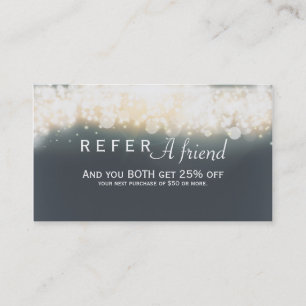 Référencement Carte cliente de parrainage Grey Sparkle Light Bla