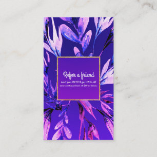 Référencement Carte de parrainage botanique à aquarelle violette