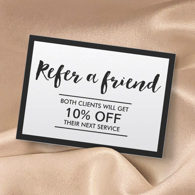 Référencement Carte de parrainage | Cadre moderne noir & blanc s (Créateur téléchargé)