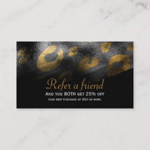 Référencement Carte de parrainage client à imprimé léopard et om