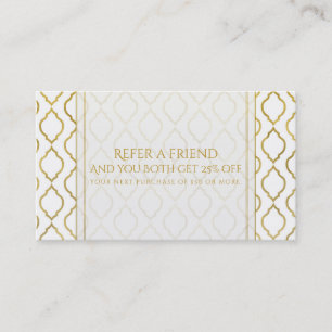 Référencement Carte de parrainage Gold & White Arabian Moroccan