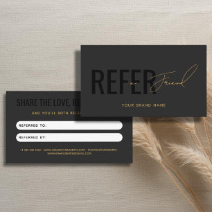 Référencement Carte de parrainage gris noir professionnel modern