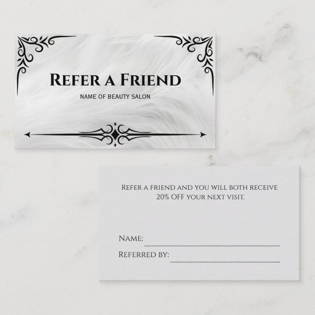 Référencement Carte de recommandation (Devant / Derrière)